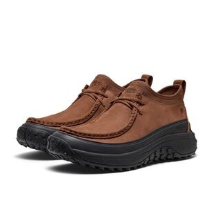 Keen Men's KS Moc Chukka Sneaker Brown Bison Leather Upper Rubber Bottom
